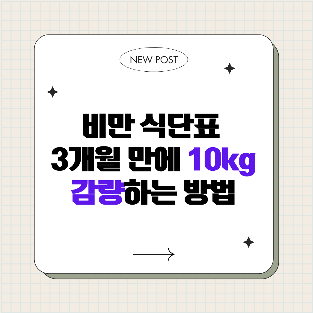 비만 식단표, 3개월 만에 10kg 감량하는 방법